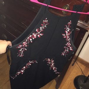 Black dress with floral design